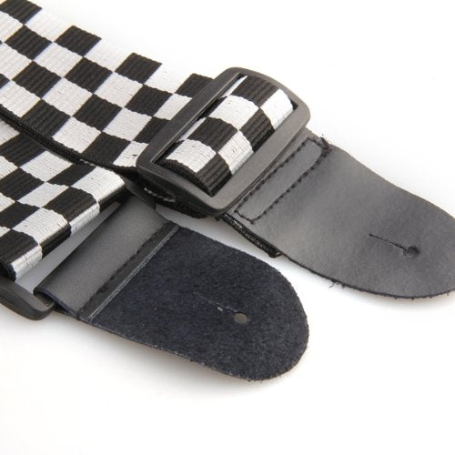Black/White Strap For Electric Guitar