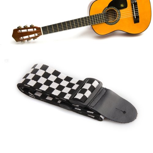 Black/White Strap For Electric Guitar